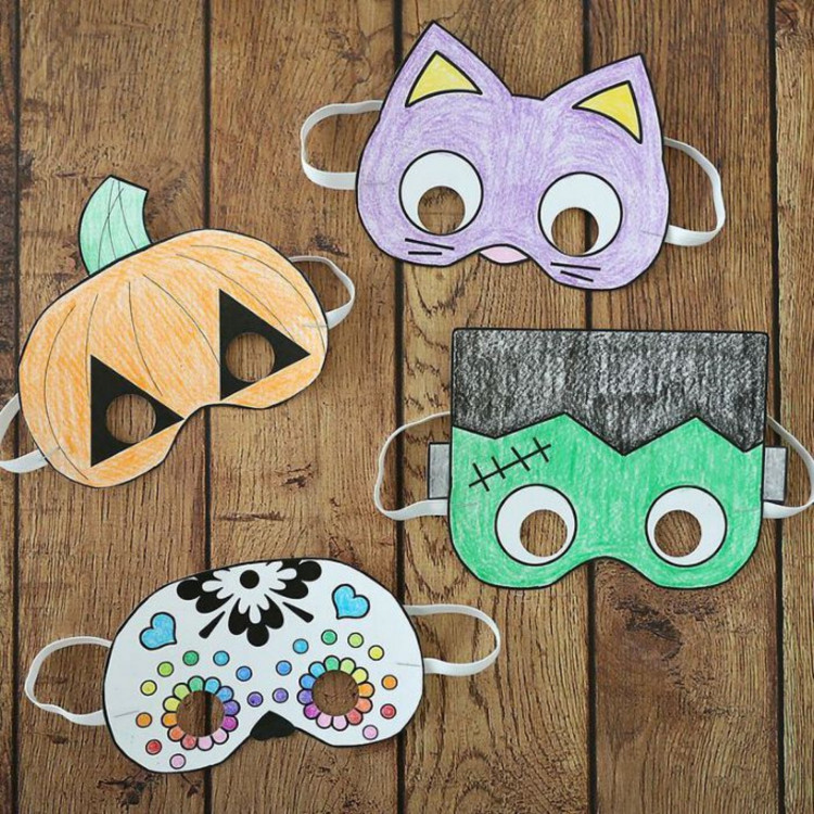 Trang trí làm mặt nạ Halloween-Chồi 1