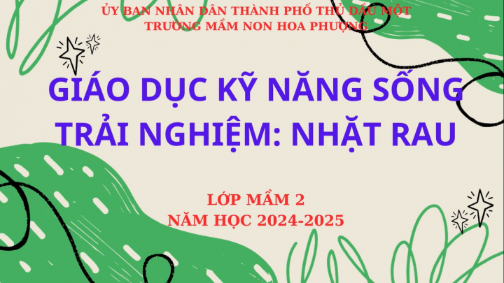 TRẢI NGHIỆM NHẶT RAU